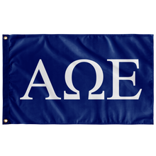 Load image into Gallery viewer, Alpha Omega Epsilon Flag - Sorority Banners - Royal - White