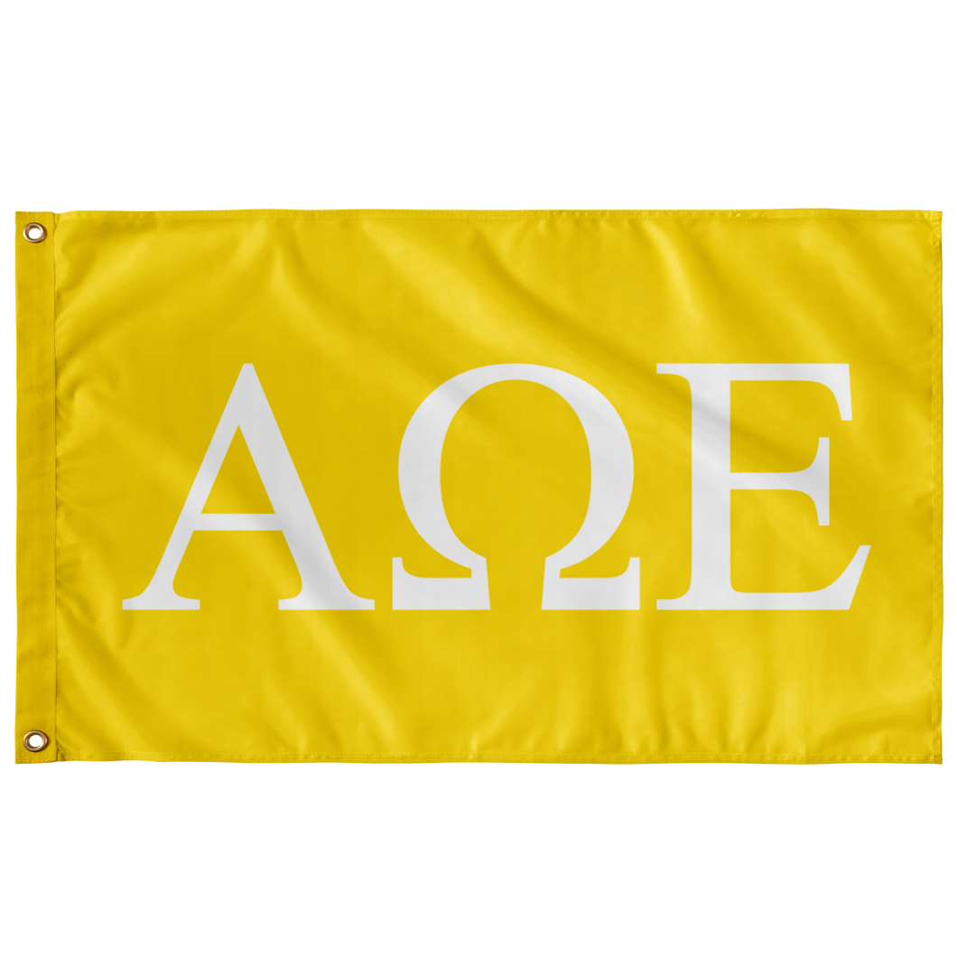 Alpha Omega Epsilon Banner - Yellow and White