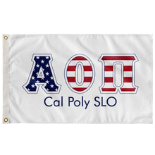 Load image into Gallery viewer, Alpha Omicron Pi Cal Poly SLO Stars And Stripes Greek Flag