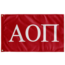 Load image into Gallery viewer, Alpha Omicron Pi Sorority Flag - Red &amp; White
