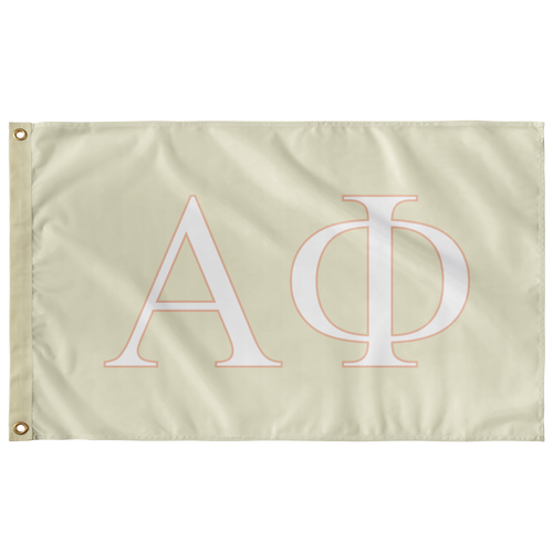 Alpha Phi Sorority Flag - Cream, White & Peach Kona