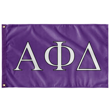 Load image into Gallery viewer, Alpha Phi  Delta Fraternity Flag - Grape, White &amp; Black