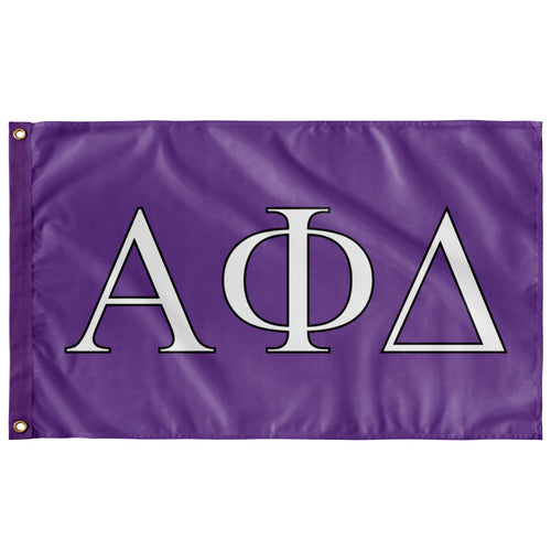 Alpha Phi  Delta Fraternity Flag - Grape, White & Black