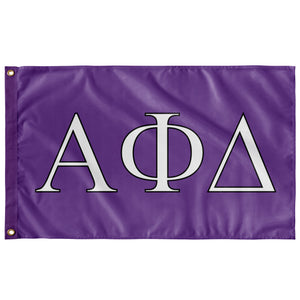 Alpha Phi  Delta Fraternity Flag - Grape, White & Black