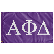 Load image into Gallery viewer, Alpha Phi Delta Fraternity Flag - Grape &amp; White