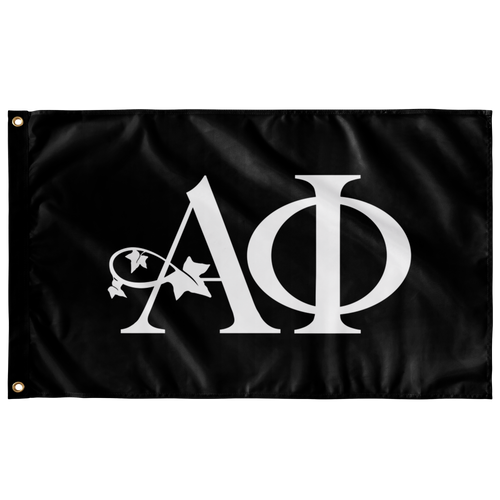 Alpha Phi Black and White Sorority Flag - Logo