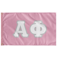 Load image into Gallery viewer, Alpha Phi Greek Block Flag - Light Pink, White &amp; Light Silver