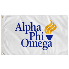 Load image into Gallery viewer, Alpha Phi Omega Fraternity Flag - Logo Color