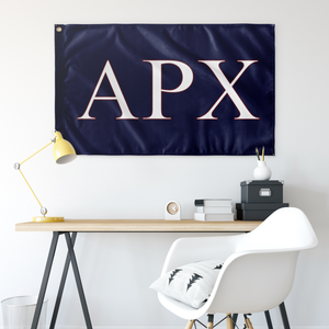 Alpha Rho Chi Greek Flag - Indigo Blue, White & Foliage Rose