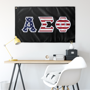 Alpha Sigma Phi American Flag - Black