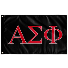 Load image into Gallery viewer, Alpha Sigma Phi Fraternity Flag - Black, Cardinal &amp; White