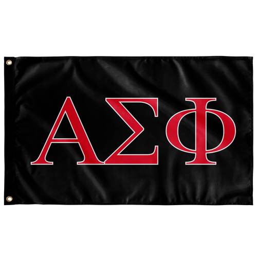 Alpha Sigma Phi Fraternity Flag - Black, Cardinal & White