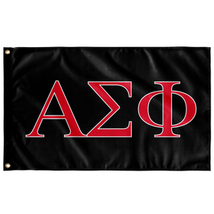 Alpha Sigma Phi Fraternity Flag - Black, Cardinal & White