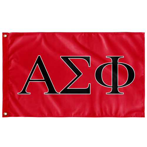 Alpha Sigma Phi Fraternity Flag - Cardinal, Black & White