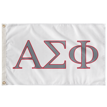Load image into Gallery viewer, Alpha Sigma Phi Fraternity Flag - White, Stone &amp; Red