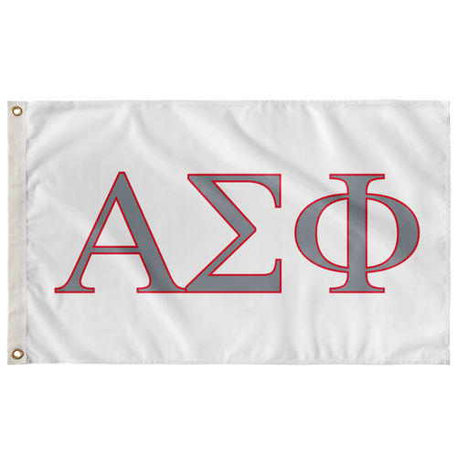 Alpha Sigma Phi Fraternity Flag - White, Stone & Red