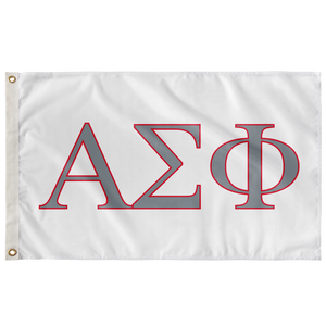 Alpha Sigma Phi Fraternity Flag - White, Stone & Red