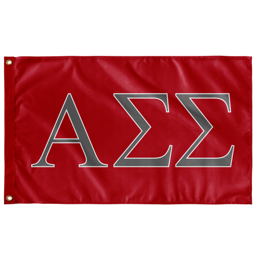 Alpha Sigma Sigma Fraternity Flag - Red, Silver Grey & White