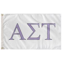 Load image into Gallery viewer, Alpha Sigma Tau Sorority Flag - White, Lavender &amp; Silver Grey