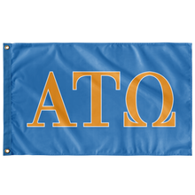 Load image into Gallery viewer, Alpha Tau Omega Fraternity Flag - Blue, Gold &amp; White