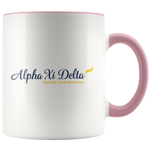 alpha xi delta coffee mug - pink handle