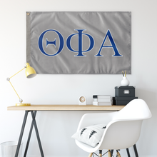 Load image into Gallery viewer, Theta Phi Alpha Sorority Flag - Grey, Navy &amp; White
