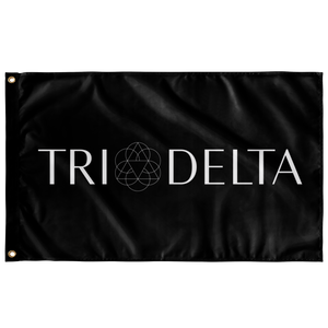 Tri Delta Logo Sorority Flag - Black & White
