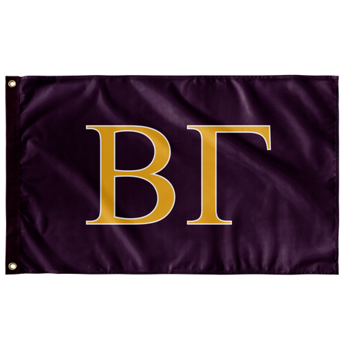 Beta Gamma Sorority Flag - Dark Current, Light Gold & White