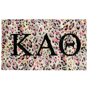 Kappa Alpha Theta Pink Leopard Sorority Flag