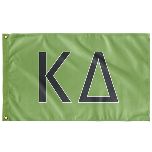Kappa Delta Sorority Flag - Light Olive, Charcoal & White