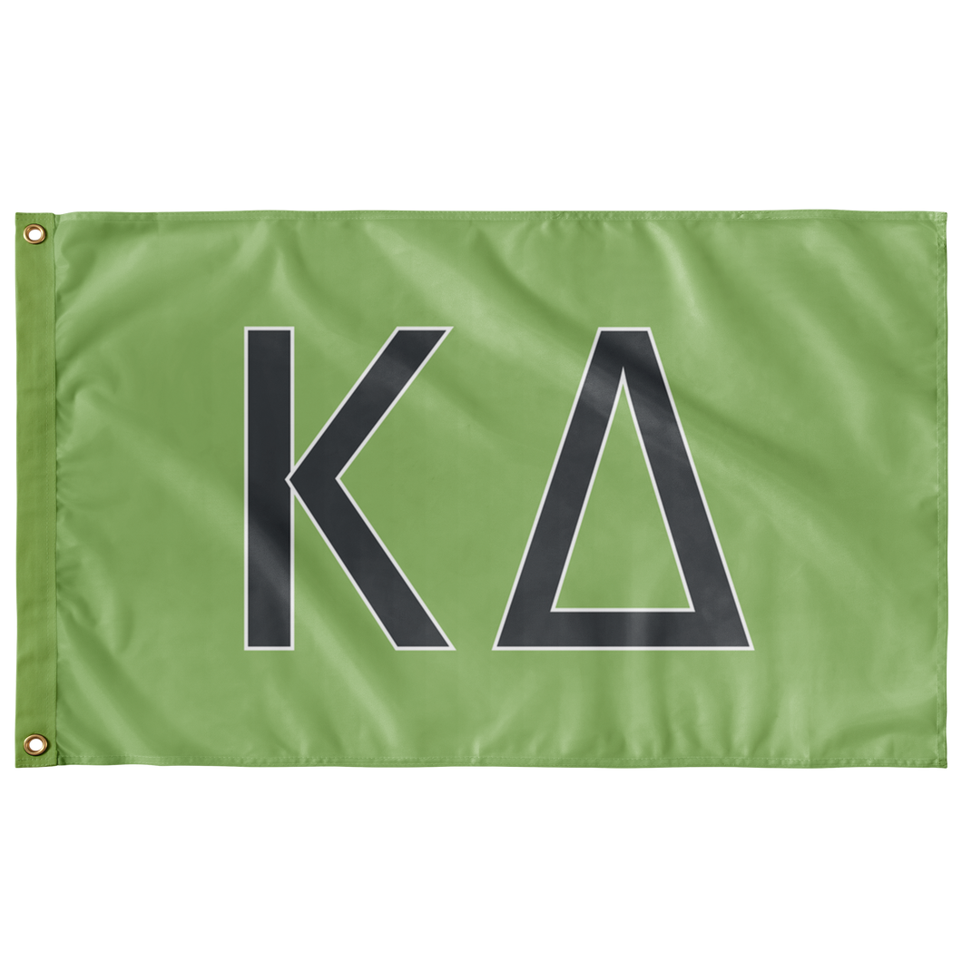 Kappa Delta Sorority Flag - Light Olive, Charcoal & White