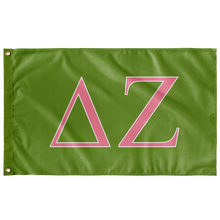 Load image into Gallery viewer, Delta Zeta Sorority Flag - Green, Pink &amp; White