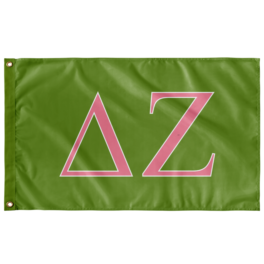 Delta Zeta Sorority Flag - Green, Pink & White