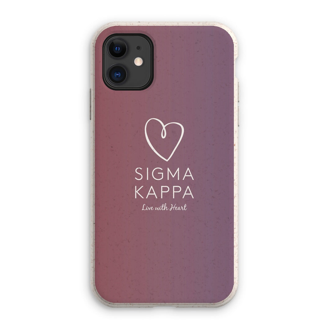 Sigma Kappa Live With Heart Gradient Eco Phone Case