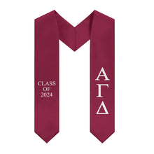 Load image into Gallery viewer, Alpha Gamma Delta Class of 2024 Sorority Stole - Secondary Red &amp; White