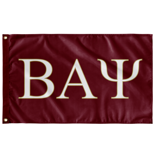 Beta Alpha Psi Fraternity Flag - Foliage Rose, White & Flax Gold