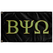 Load image into Gallery viewer, Beta Psi Omega Sorority Flag - Black, Grass &amp; Bright Yellow