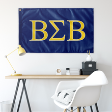 Load image into Gallery viewer, Beta Sigma Beta Fraternity Flag - Royal, Maize &amp; White