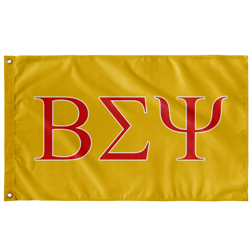 Beta Sigma Psi Fraternity Flag - Gold, Cardinal Red & White