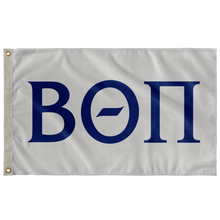 Load image into Gallery viewer, Beta Theta Pi Letter Flag -  Cool Grey - Dark Royal