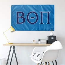 Load image into Gallery viewer, Beta Theta Pi Fraternity Letters Flag - Process Blue, Dark Royal &amp; White