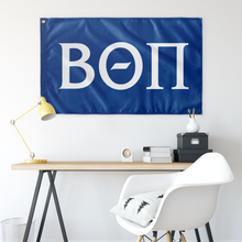 Load image into Gallery viewer, Beta Theta Pi Fraternity Letters Flag - Royal &amp; White