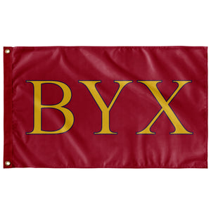 Beta Upsilon Chi Fraternity Flag - Red, Light Gold & Purple