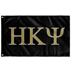 Eta Kappa Psi Fraternity Flag - Black, Flax Gold & White