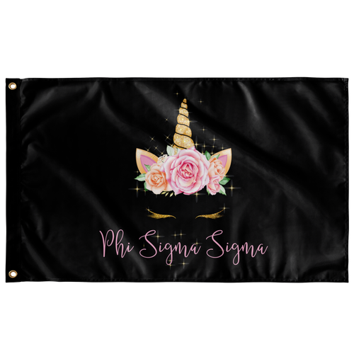 Phi Sigma Sigma Unicorn Girl Sorority Flag