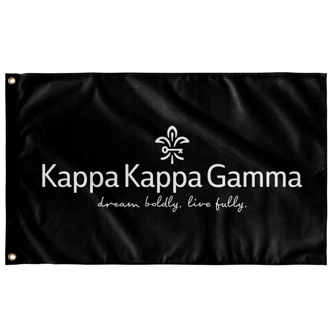 KKG Dream Boldy Live Fully Sorority Flag - Black