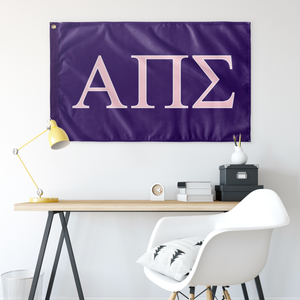 Alpha Pi Sigma Sorority Flag - Purple, Pastel Pink & White