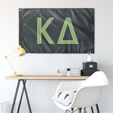 Load image into Gallery viewer, Kappa Delta Sorority Flag - Charcoal, Light Olive &amp; White