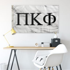 Pi Kappa Phi White Marble Greek Flag