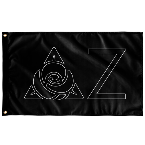 Delta Zeta Icon Sorority Flag - Black & White Outline